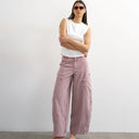 Topshop high rise utility barrel jean in lilac