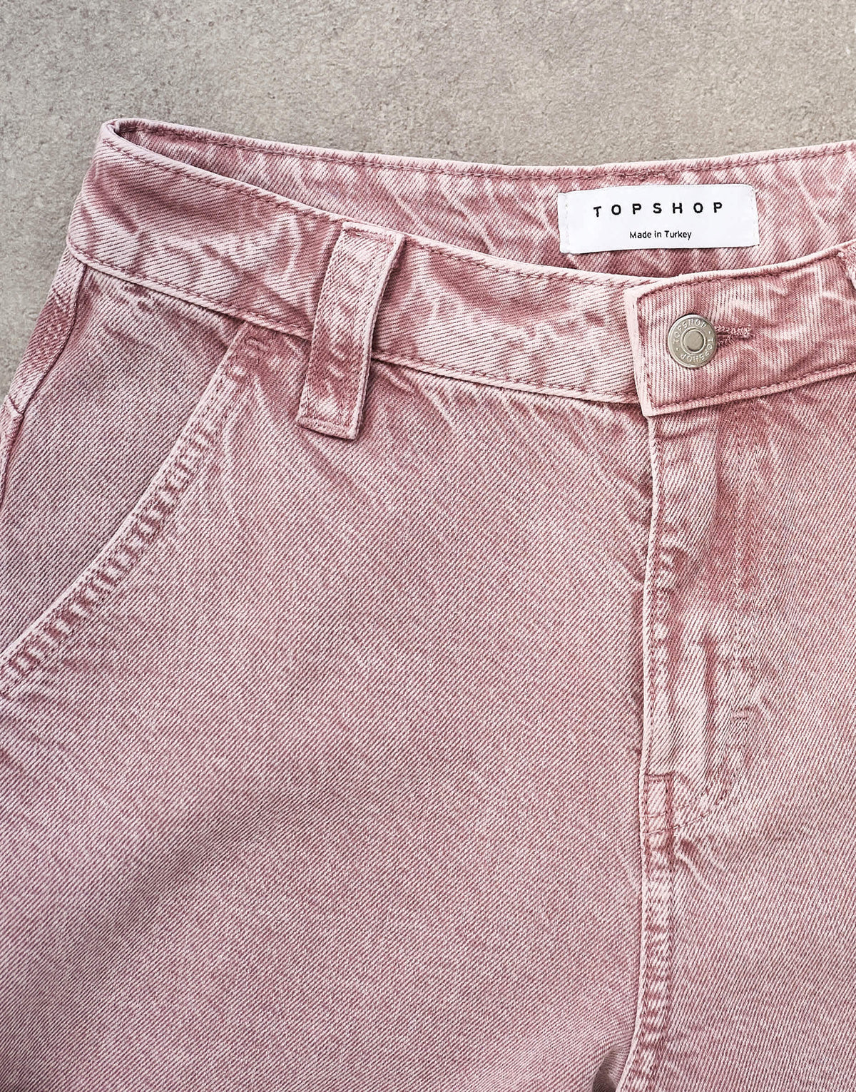Topshop high rise utility barrel jean in lilac