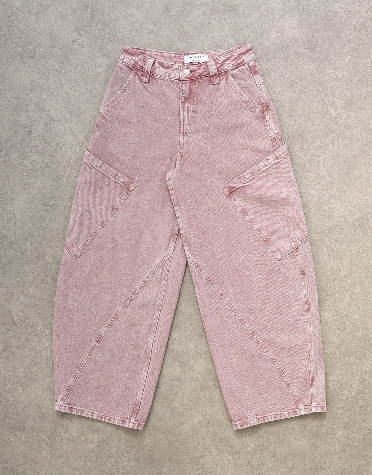 Topshop high rise utility barrel jean in lilac