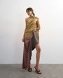 Topshop premium satin halter asymmetric mini dress with scarf detail in geo scarf print