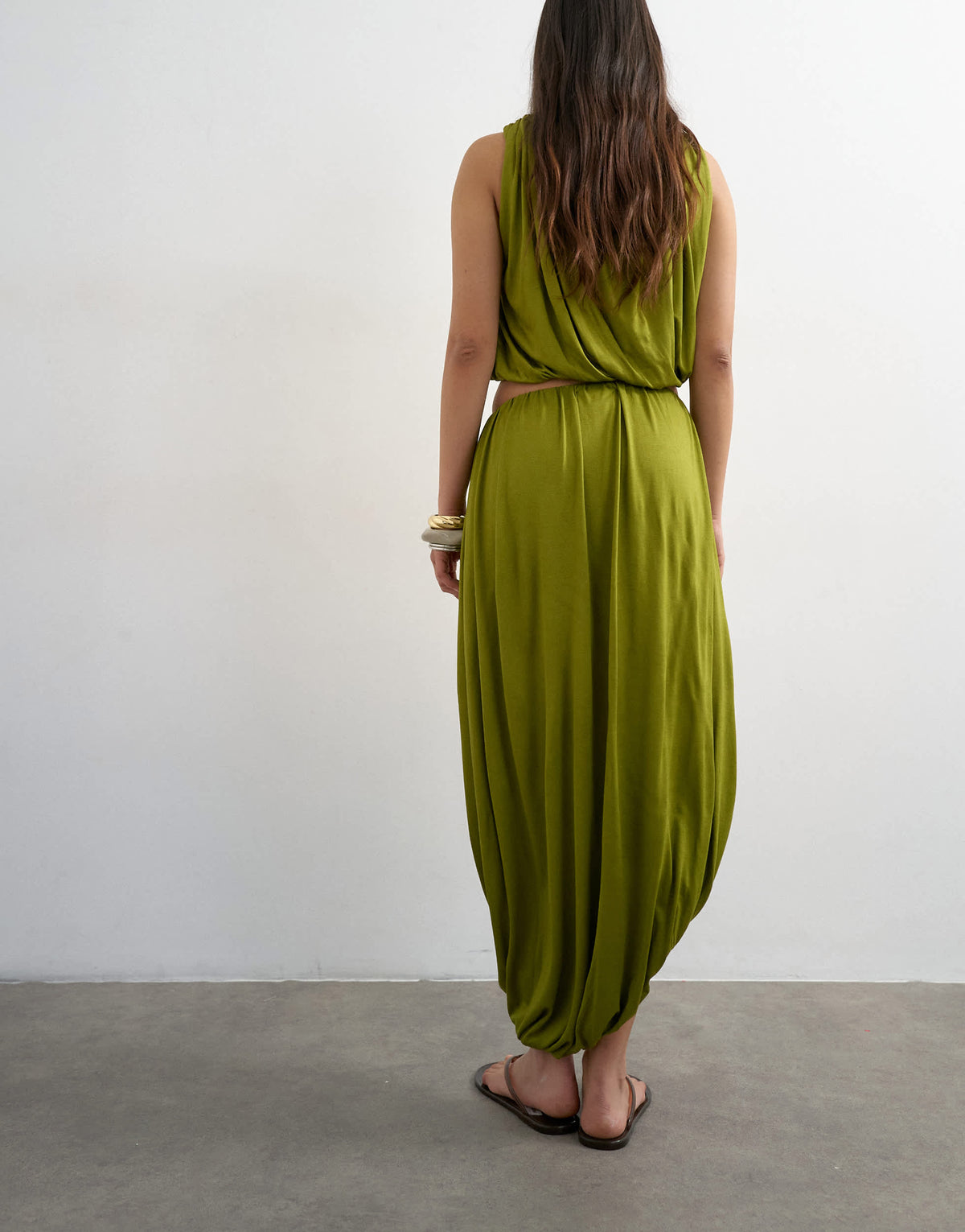 Topshop bubble drape skirt in green 