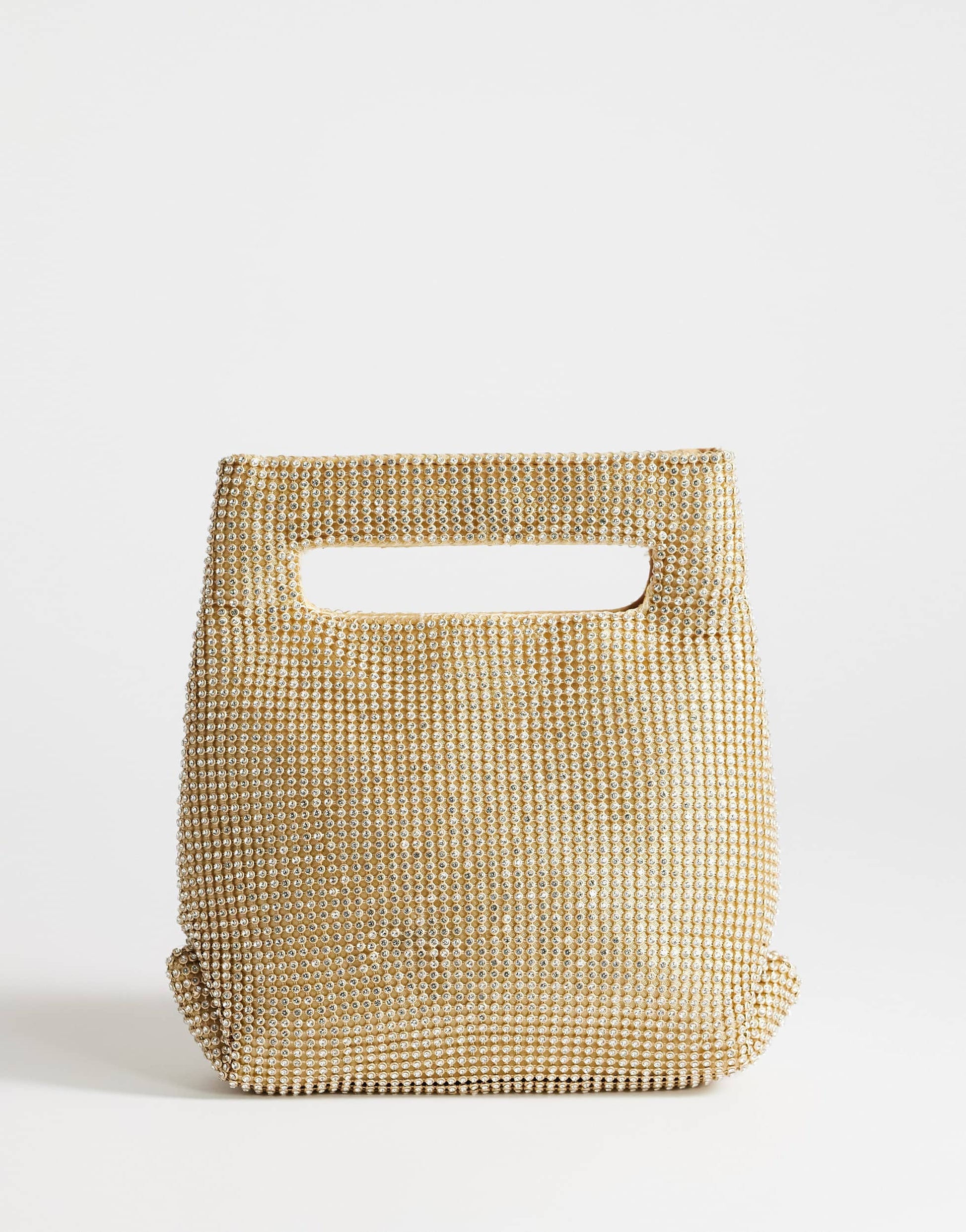 Topshop Stella diamante small grab bag in gold