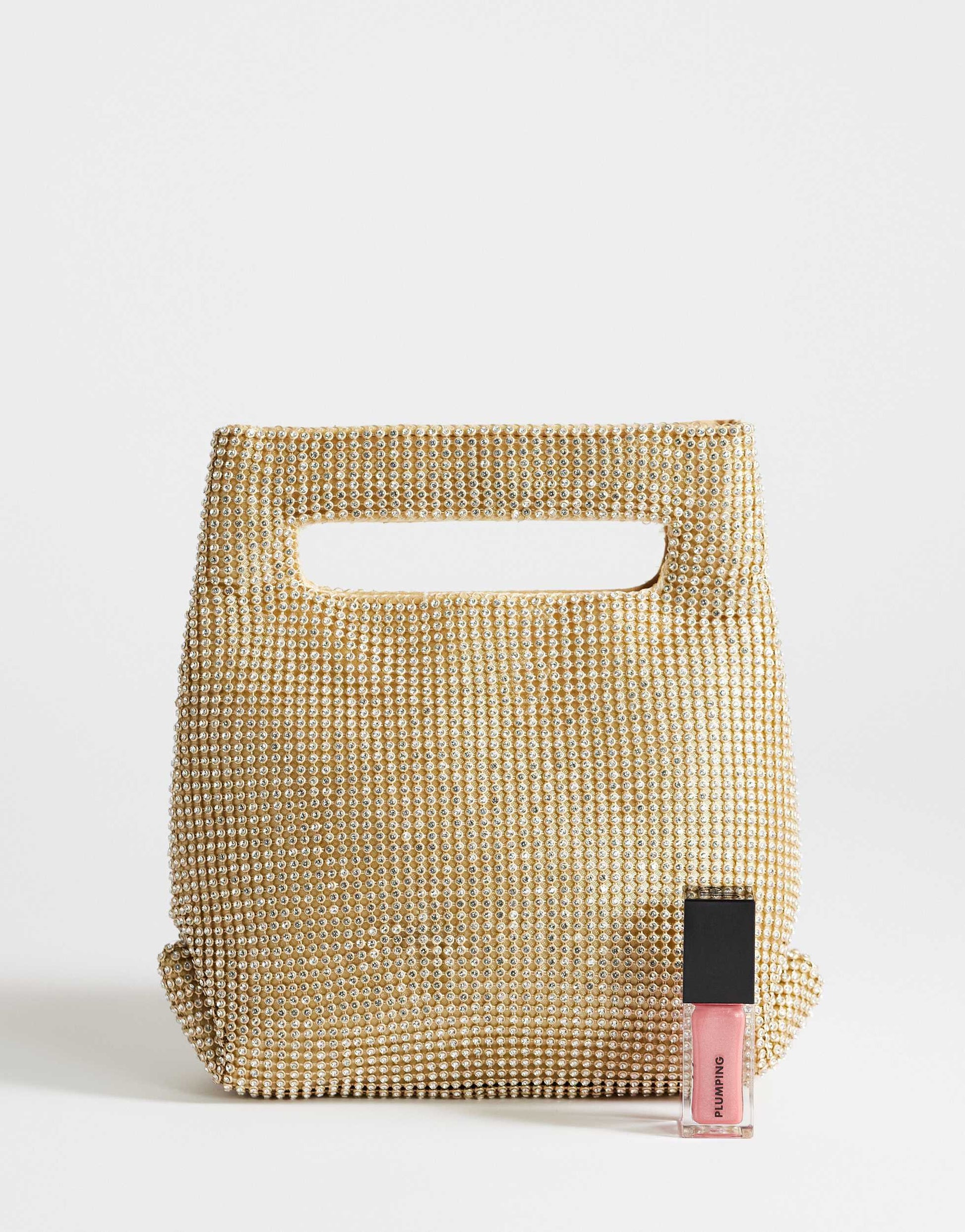 Topshop Stella diamante small grab bag in gold