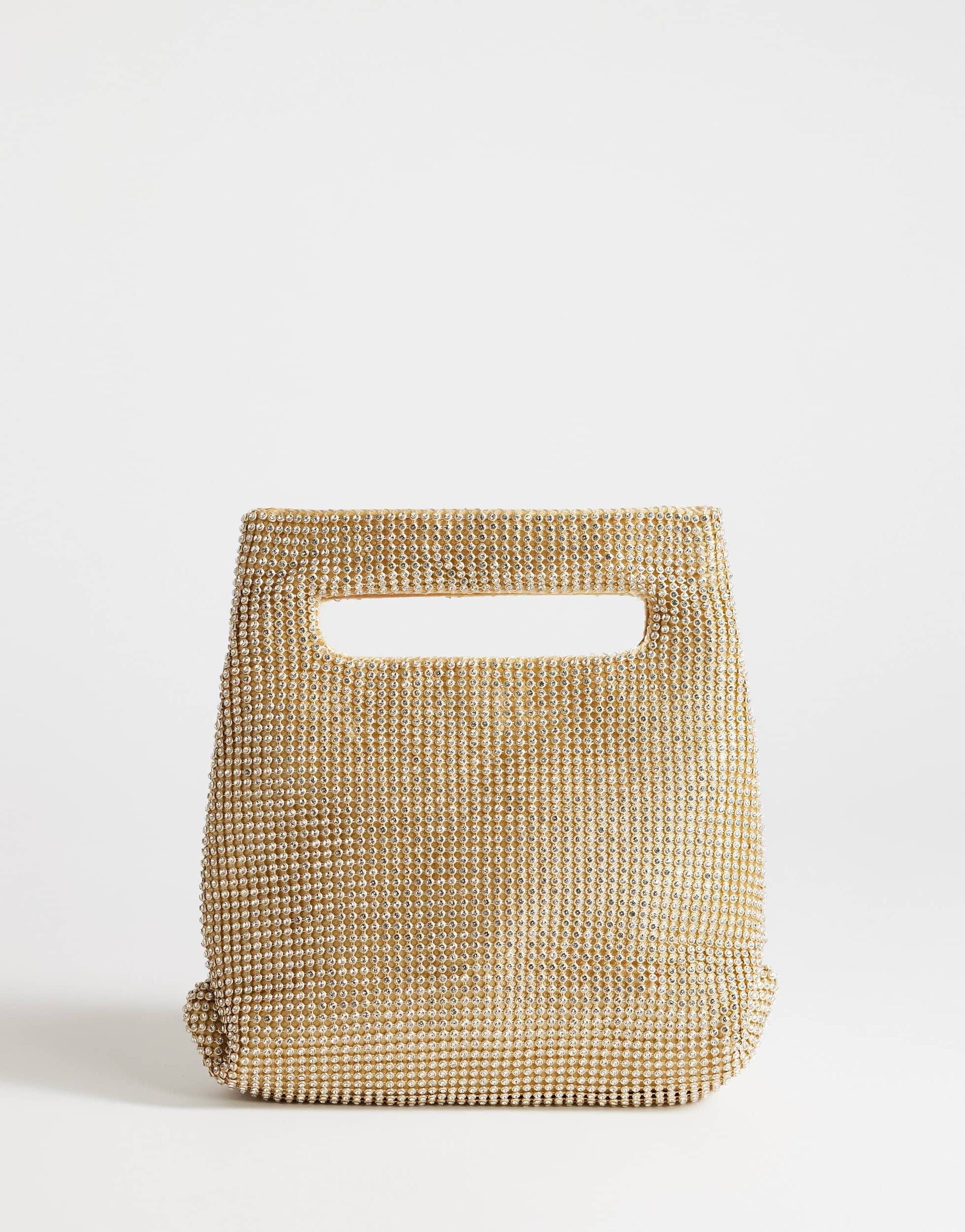 Topshop Stella diamante small grab bag in gold