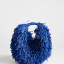 Topshop Milo medium straw fringe grab bag in cobalt