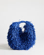 Topshop Milo medium straw fringe grab bag in cobalt