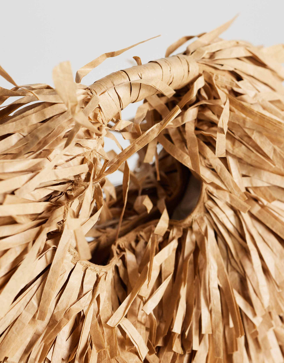 Topshop Milo medium straw fringe grab bag in natural
