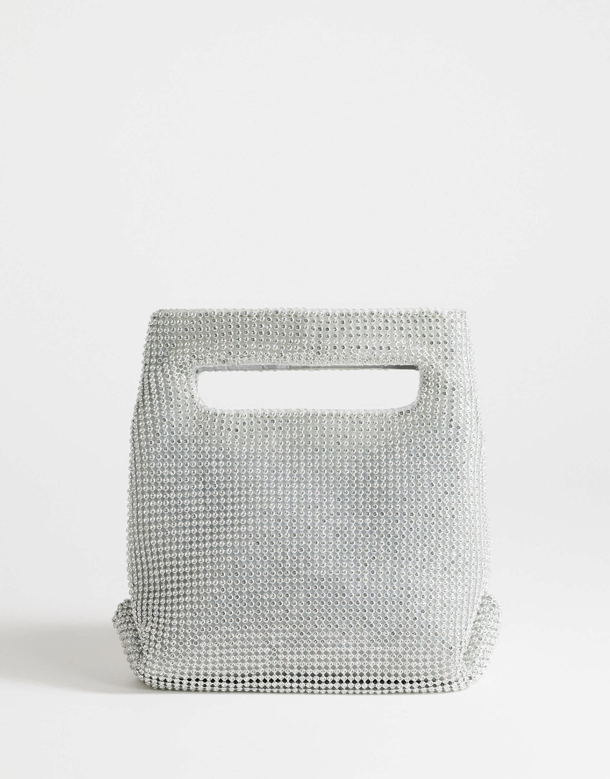 Topshop Stella diamante small grab bag in silver