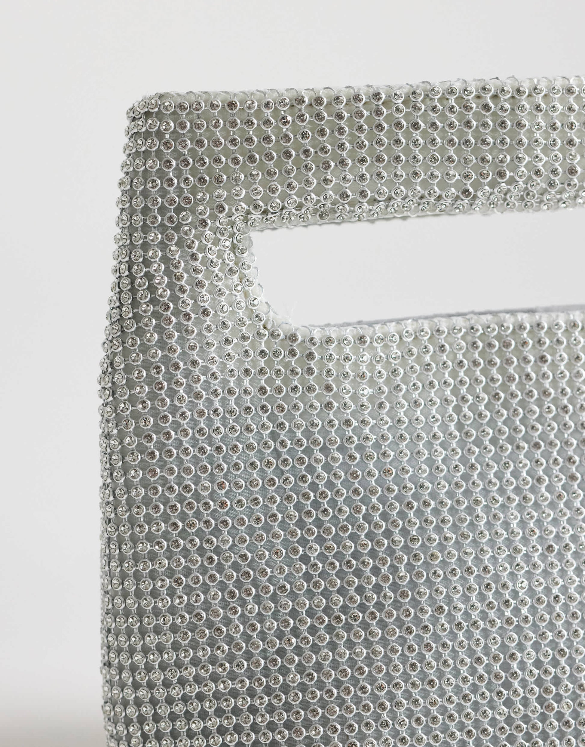 Topshop Stella diamante small grab bag in silver