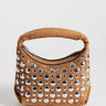 Topshop Juno small studded grab bag in tan