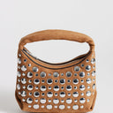 Topshop Juno small studded grab bag in tan