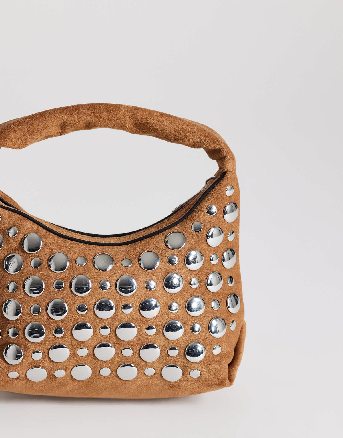Topshop Juno small studded grab bag in tan
