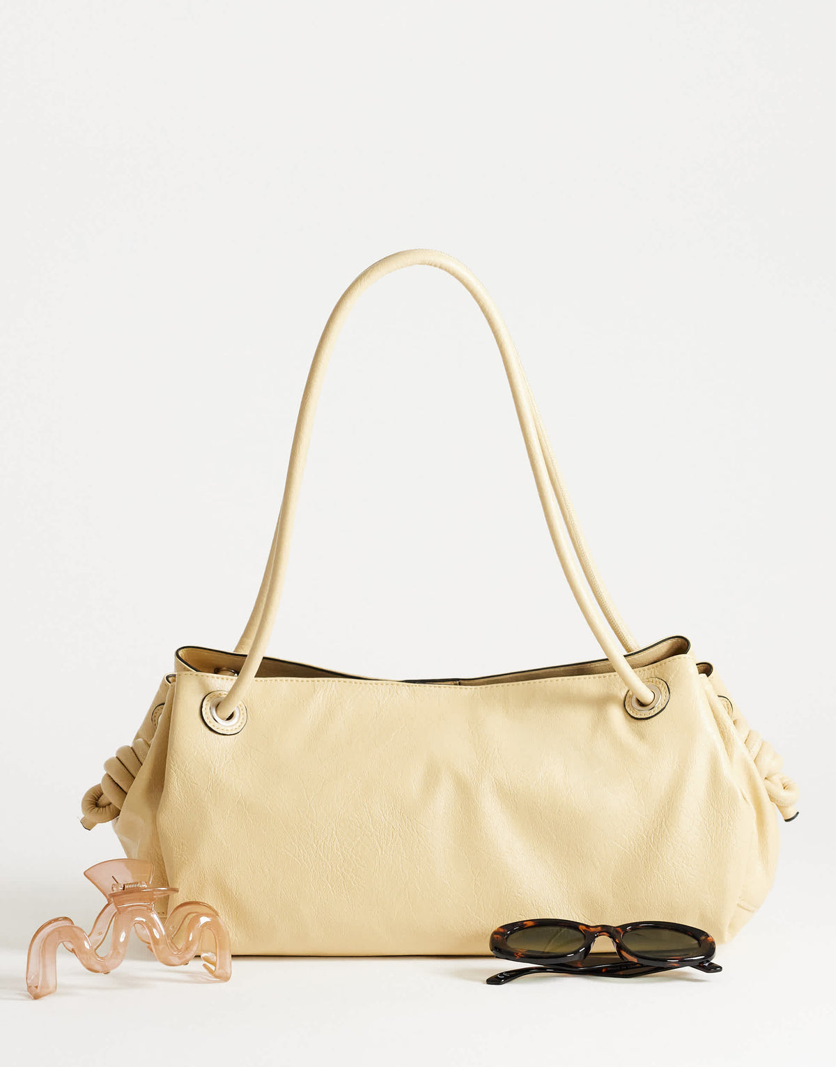 Topshop Maddie large shoulder bag in buttermilk