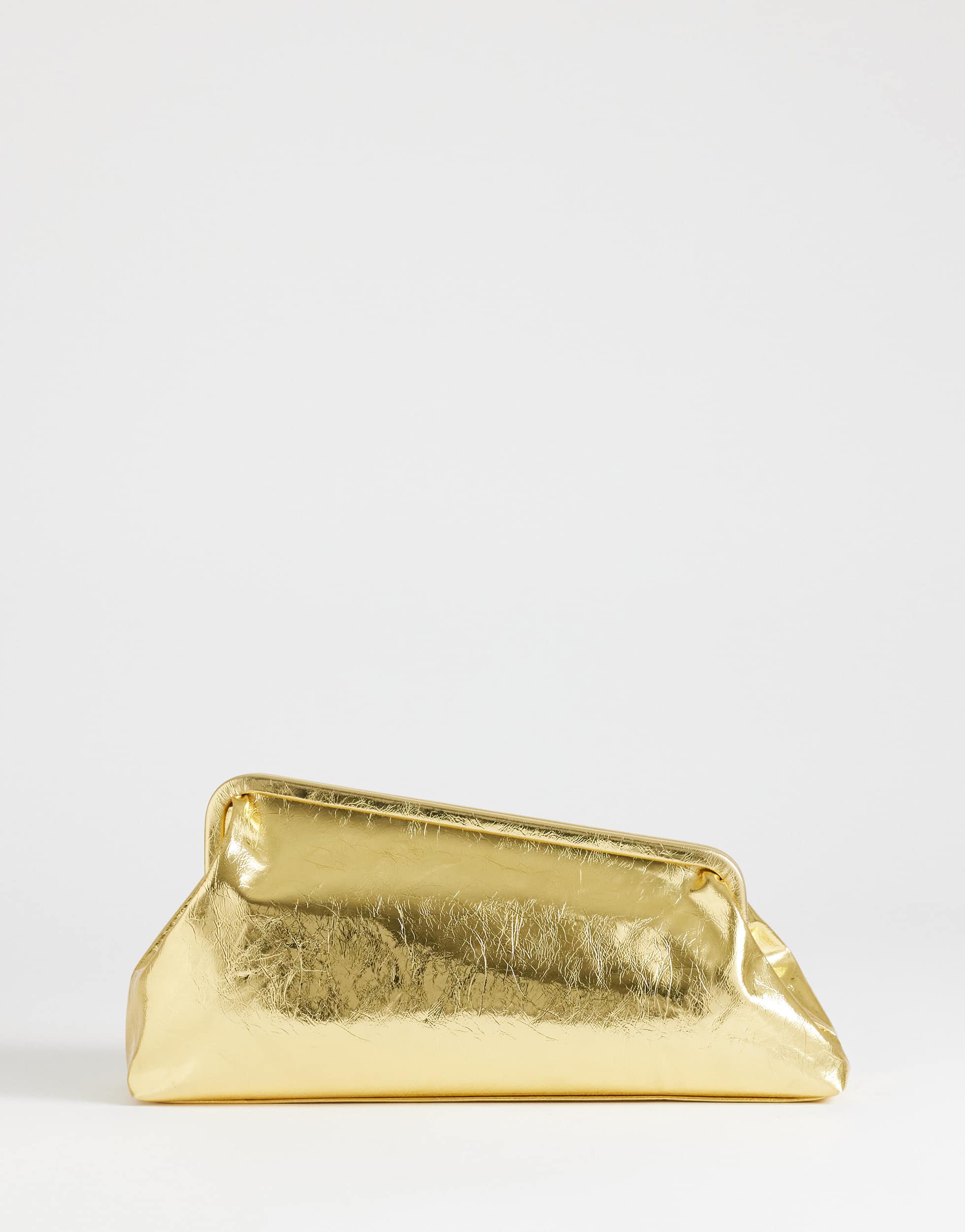 Topshop Anna medium angular clutch bag in gold