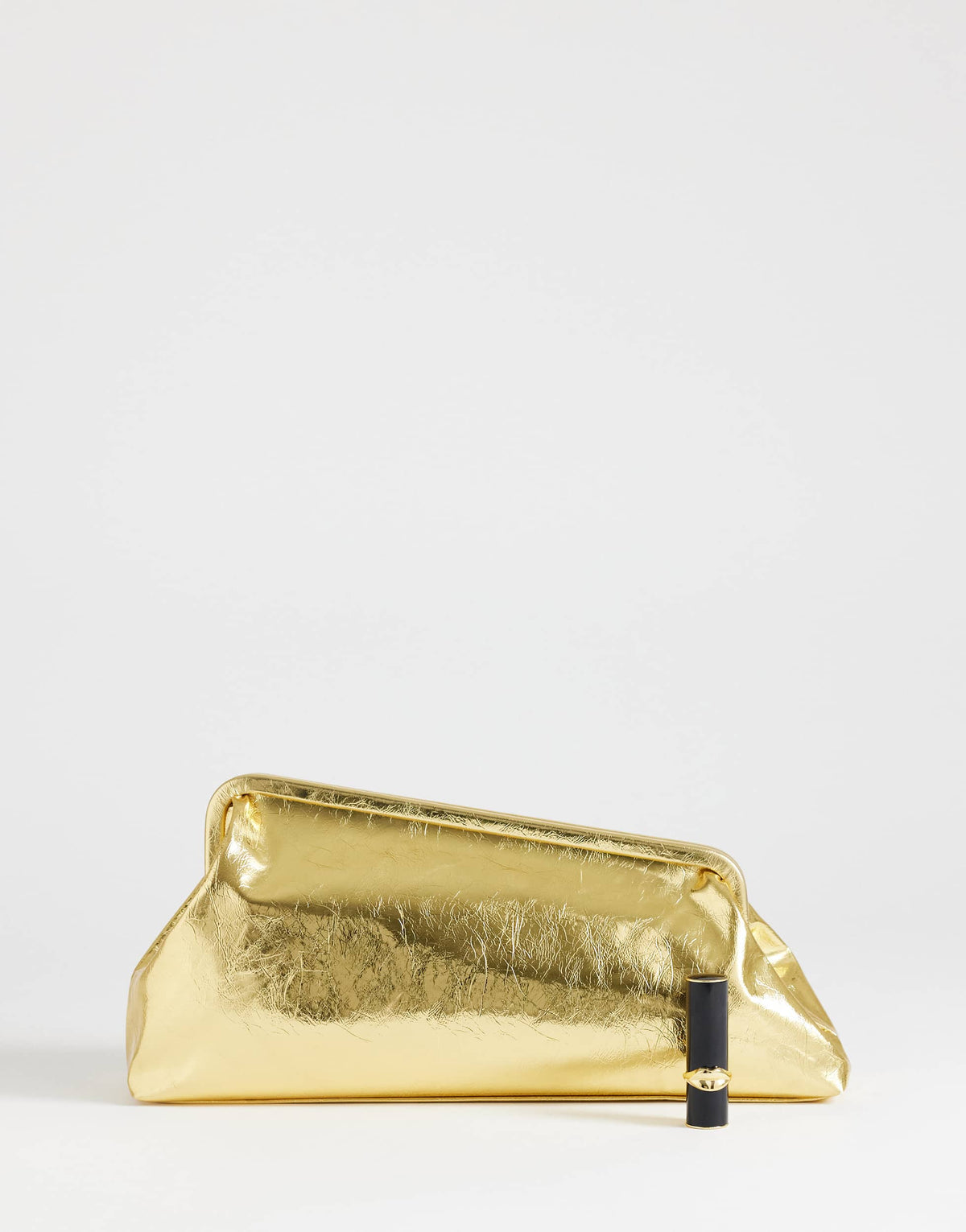 Topshop Anna medium angular clutch bag in gold