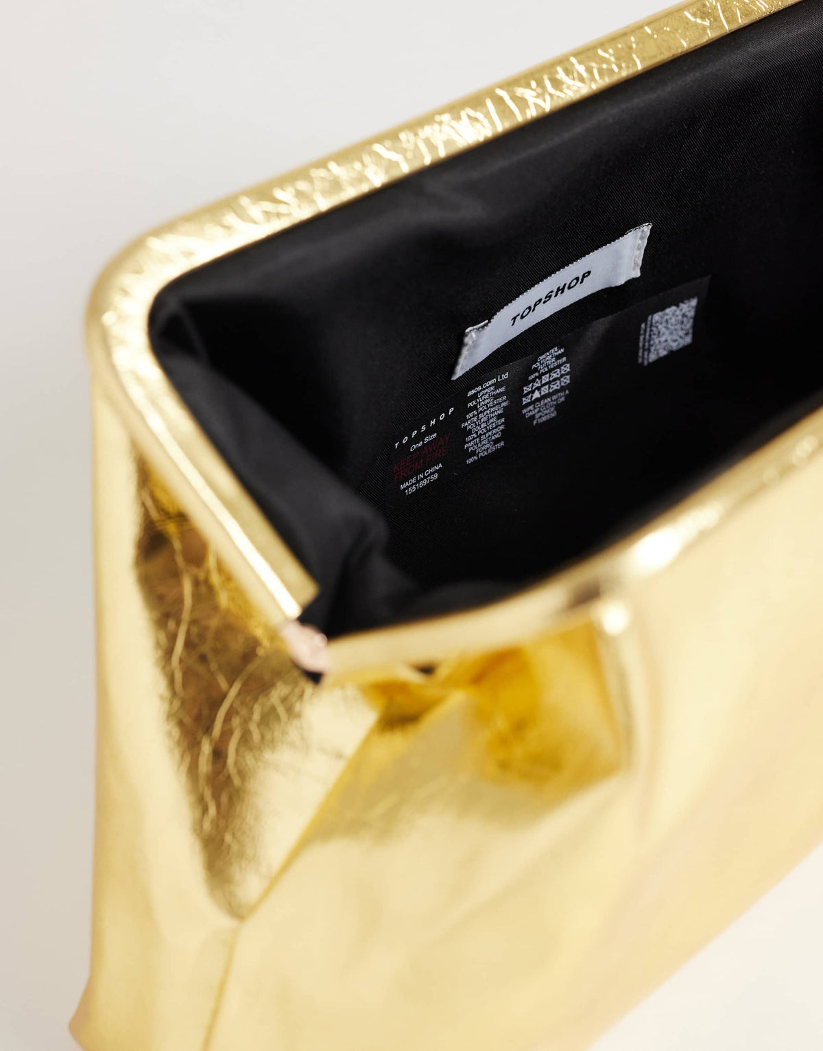 Topshop Anna medium angular clutch bag in gold