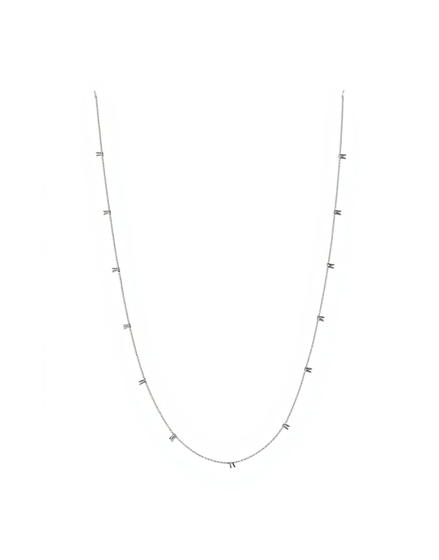 Topshop Demi chain necklace with diamantes in stainless silver
