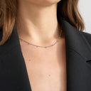 Collier Topshop Demi-chaîne avec diamants en acier inoxydable argenté