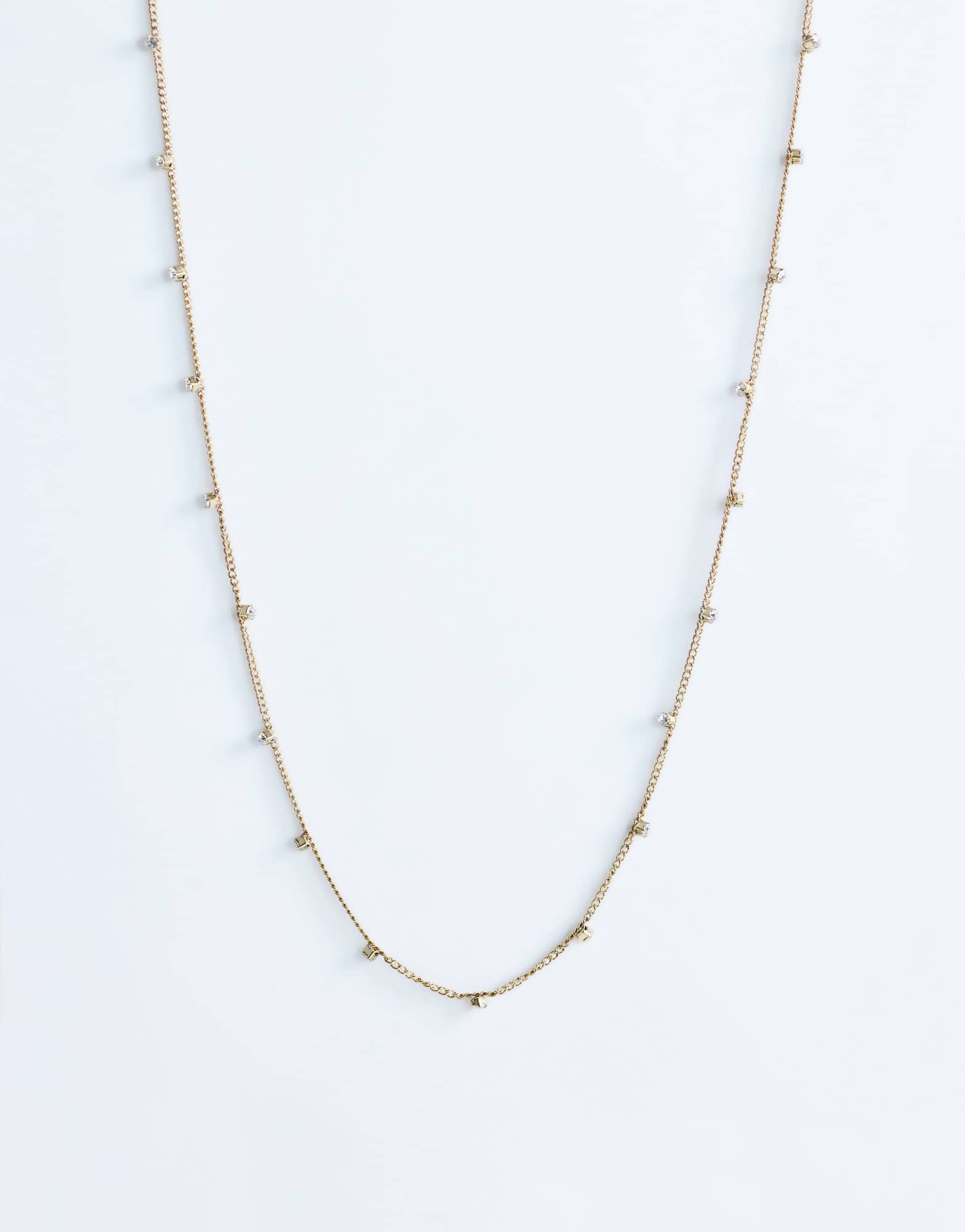 Topshop Halbketten-Halskette mit Strasssteinen in Edelstahl-Gold