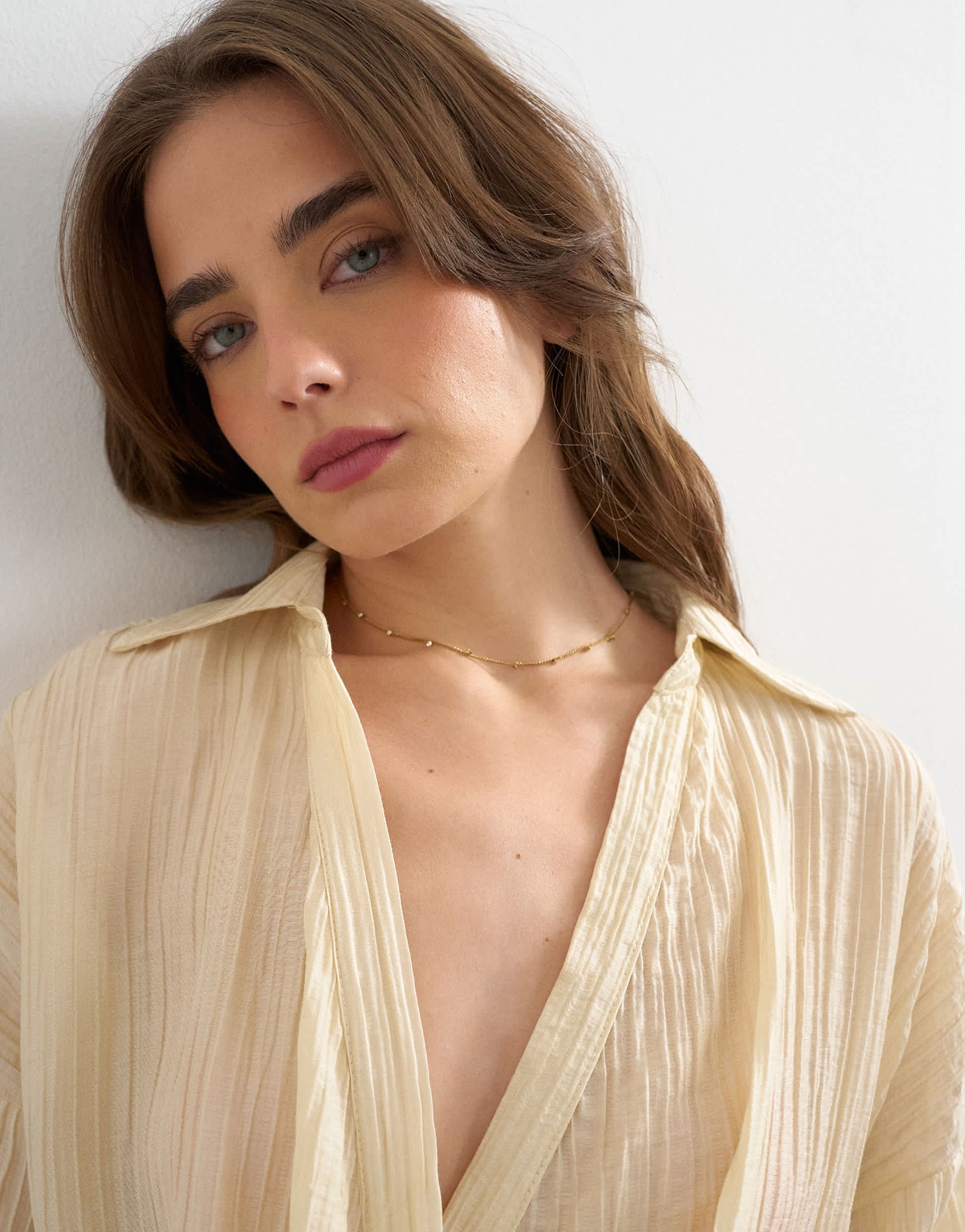 Topshop Demi chain necklace with diamantes in stainless gold