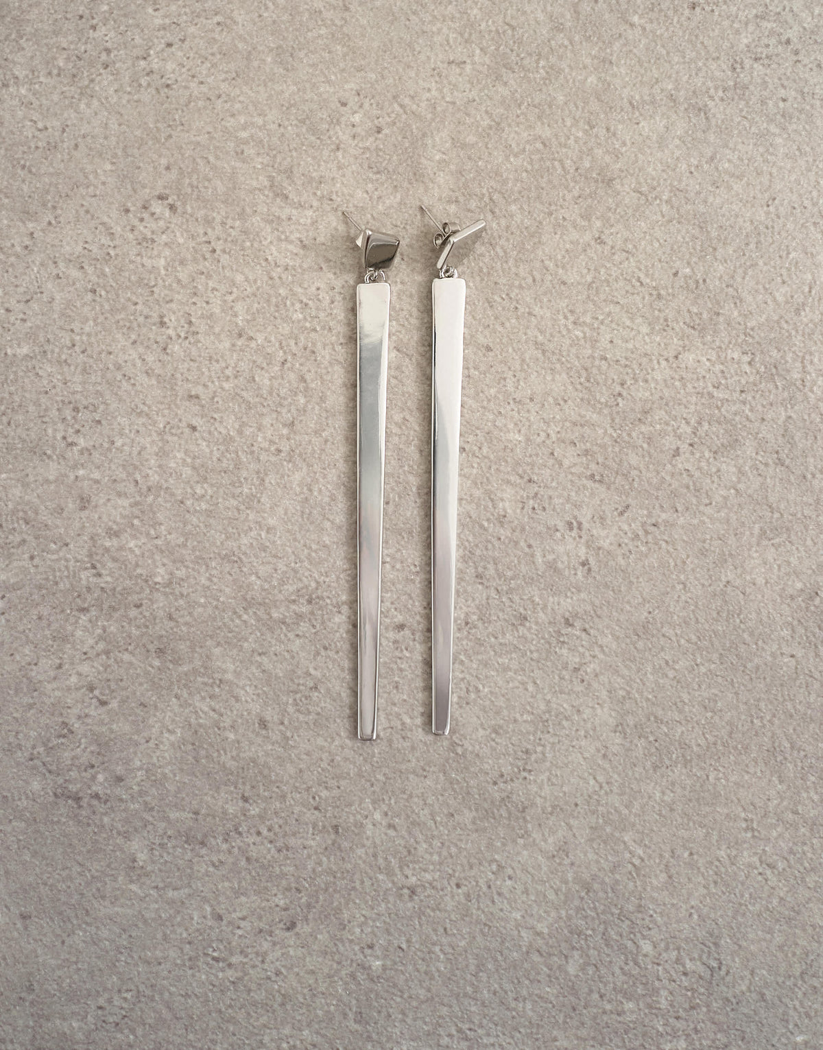 Topshop Cora asymmetric drop stud earring in silver tone