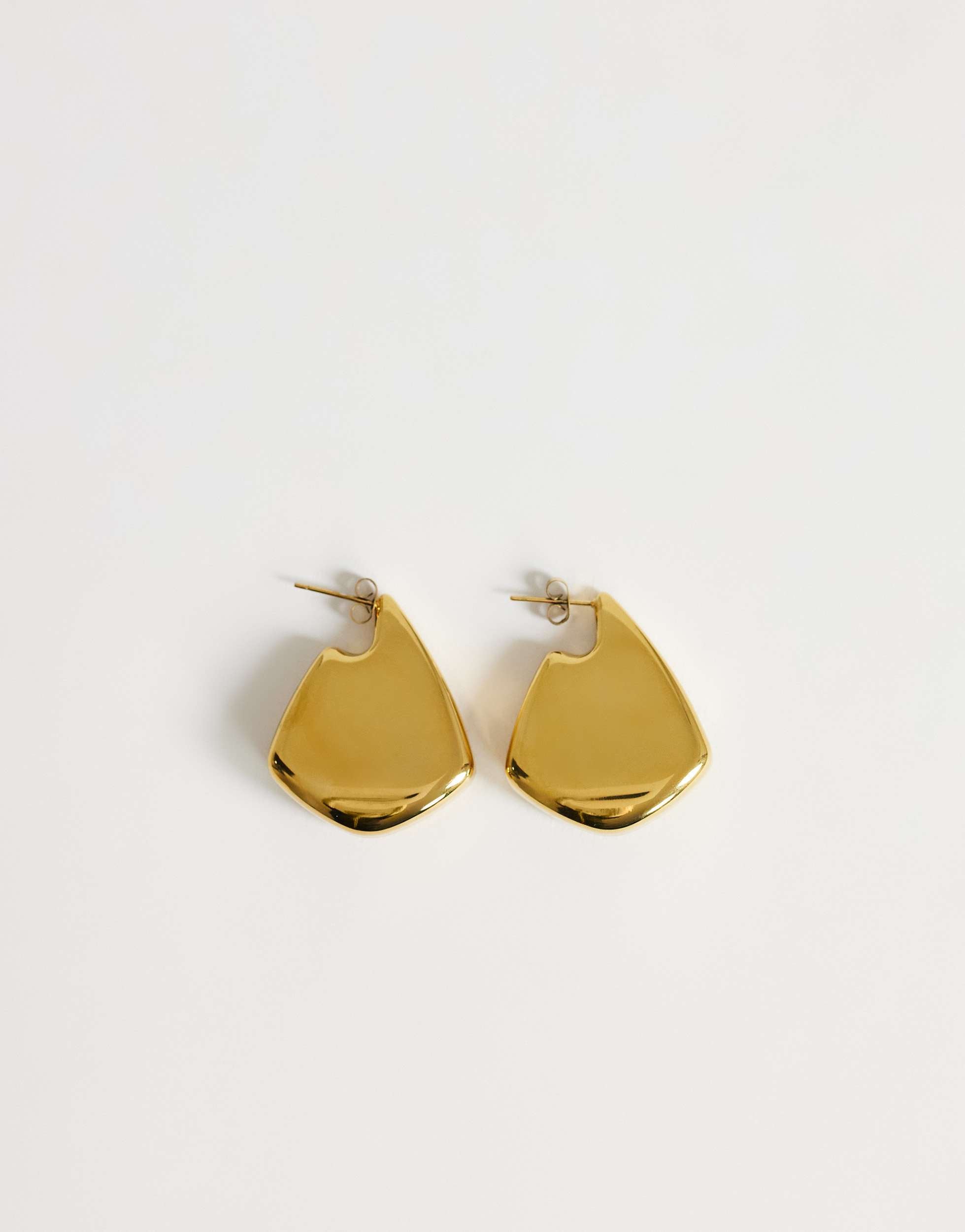 Topshop Casey waterproof chunky hoop earrings in stainless gold
