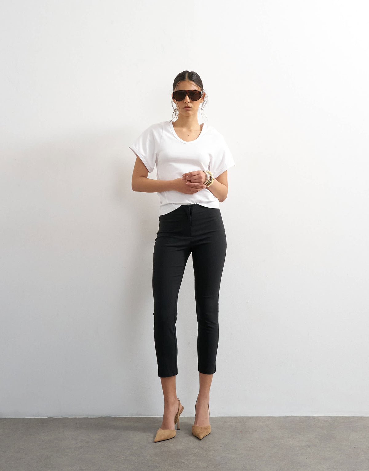 Topshop bengaline capri 3/4 length in black