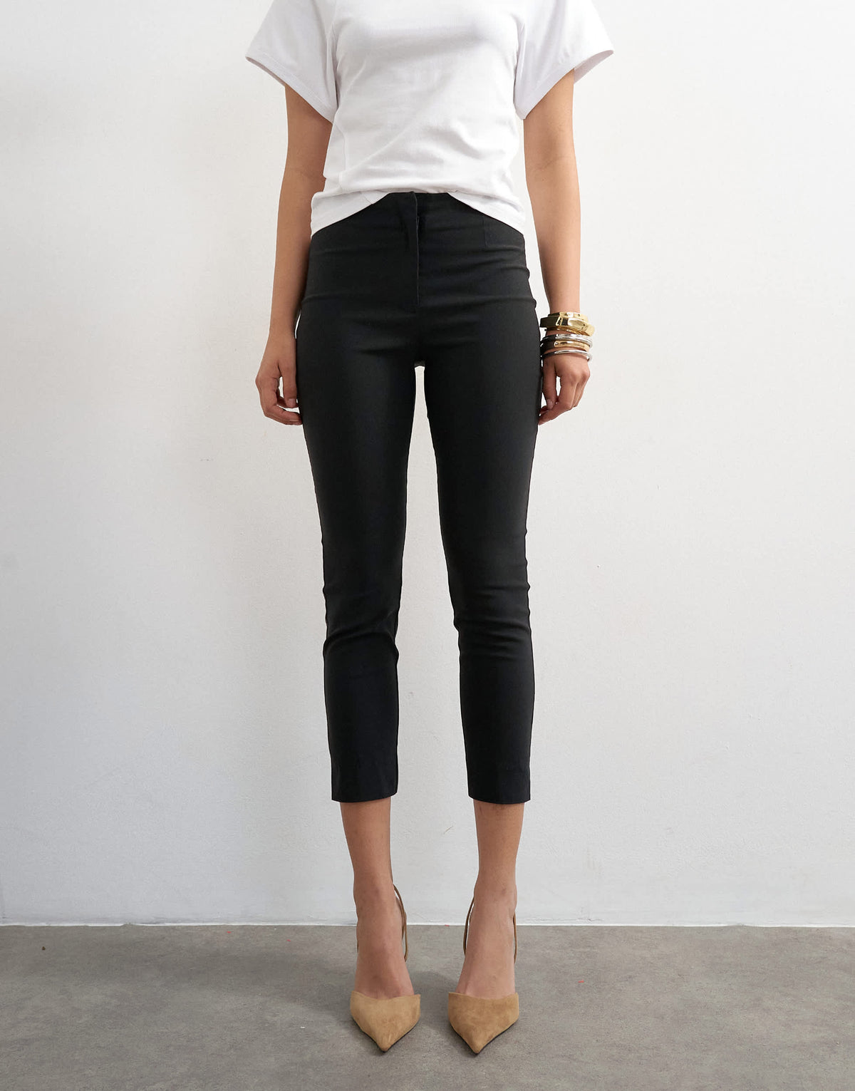 Topshop bengaline capri 3/4 length in black