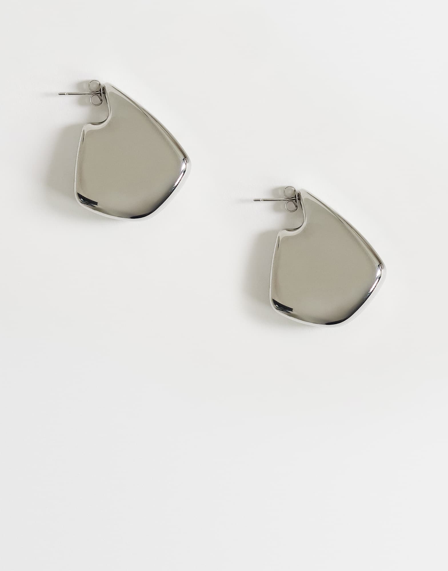Topshop Casey waterproof chunky hoop earrings in stainless silver