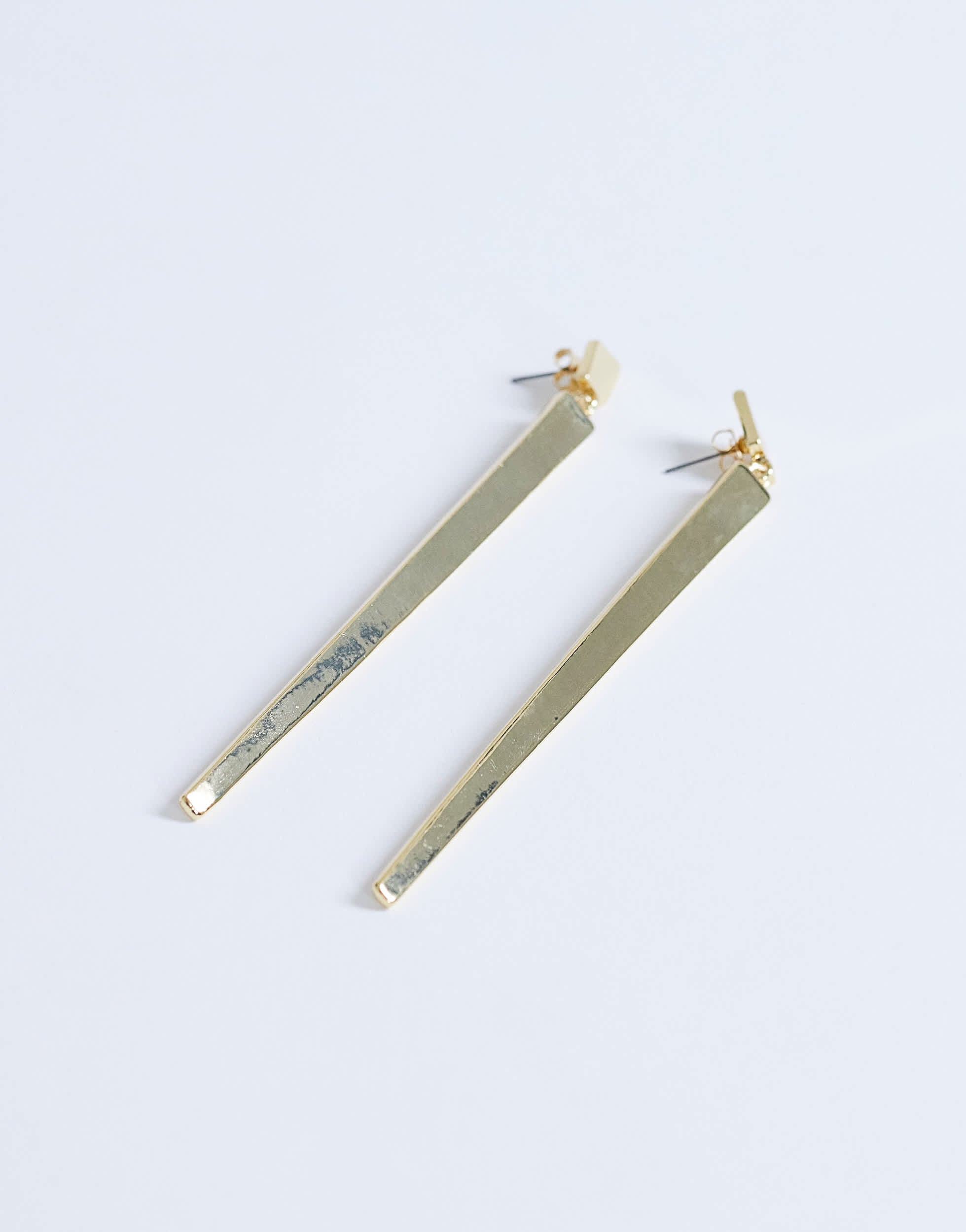 Topshop Cora asymmetric drop stud earring in gold tone