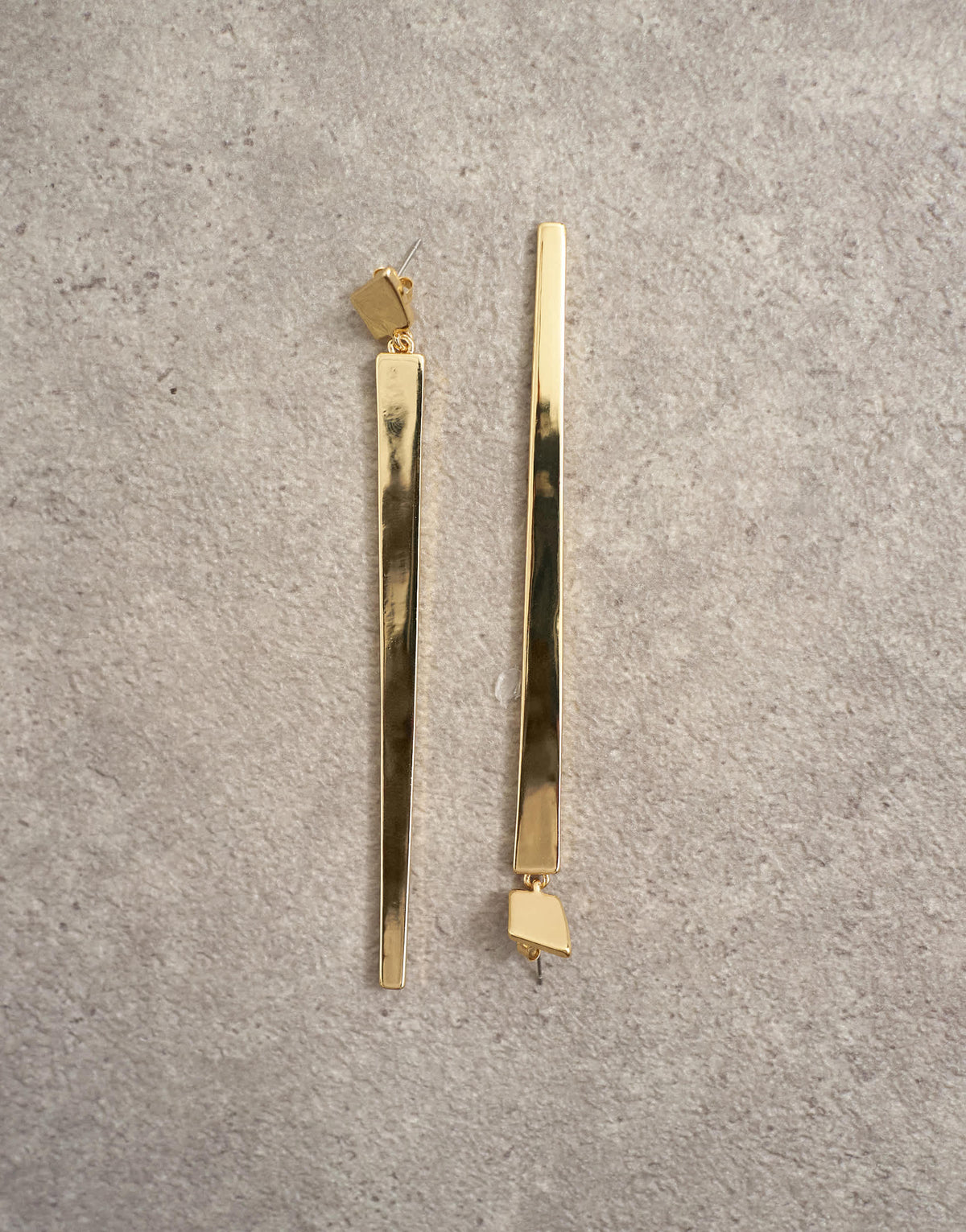 Topshop Cora asymmetric drop stud earring in gold tone