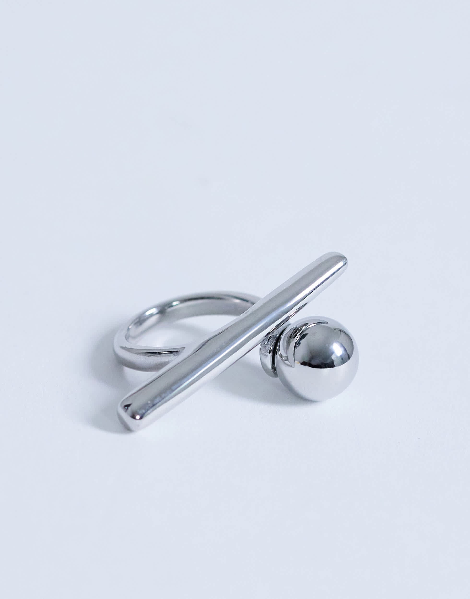 Topshop Ramona waterproof abstract ring in stainless silver