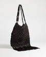 Topshop Milan medium crochet tassel bag in chocolate