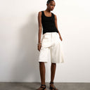 Topshop denim barrel jort in ecru