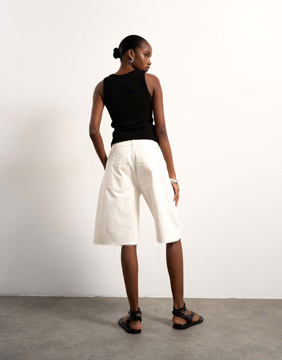 Topshop denim barrel jort in ecru