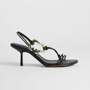 Topshop Nova strappy mid heeled sandal with hardware in black