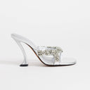 Topshop Natasha embellished mule high heeled sandal in silver