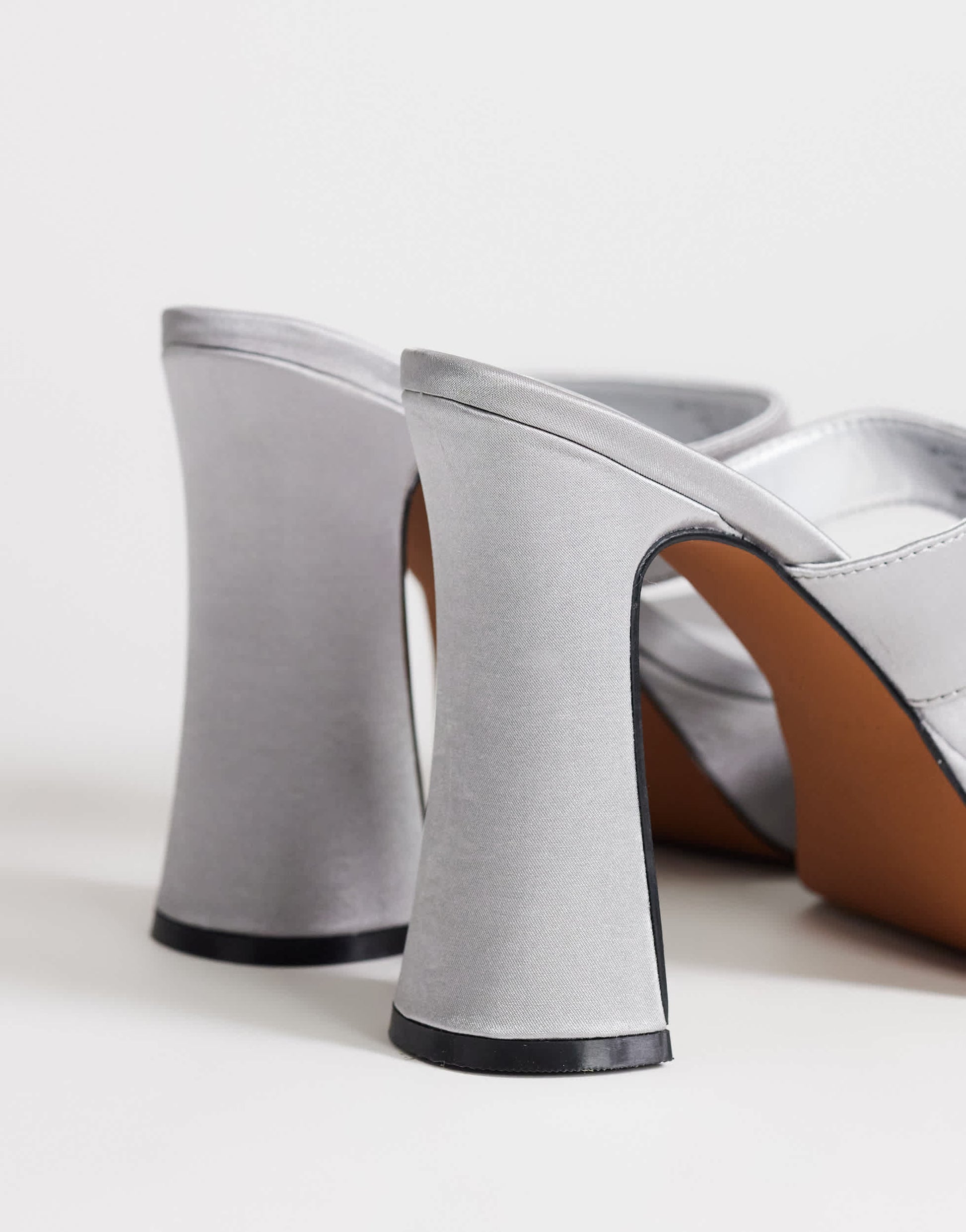 Topshop Nima platform high heeled toe thong sandal in grey satin