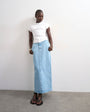 Topshop denim column skirt in bleach