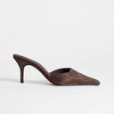Topshop Avery embellished mule mid court in chocolate