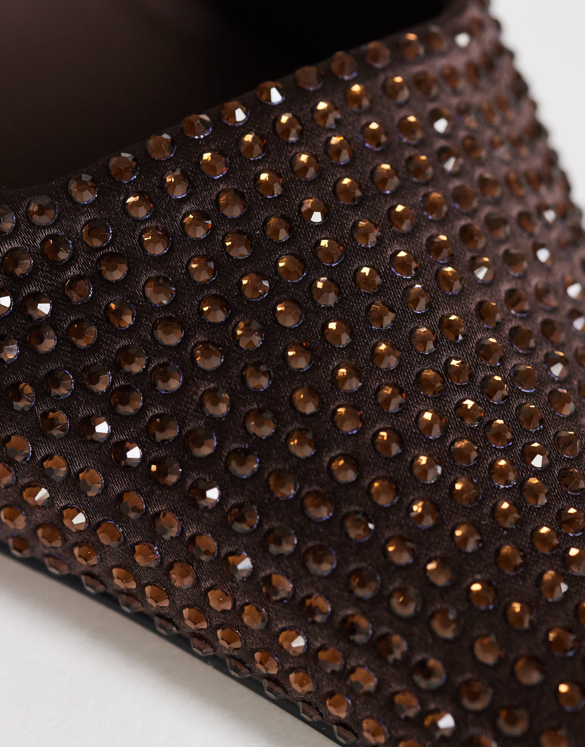 Topshop Avery embellished mule mid court in chocolate