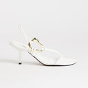 Topshop Nova strappy mid heeled sandal with hardware in white