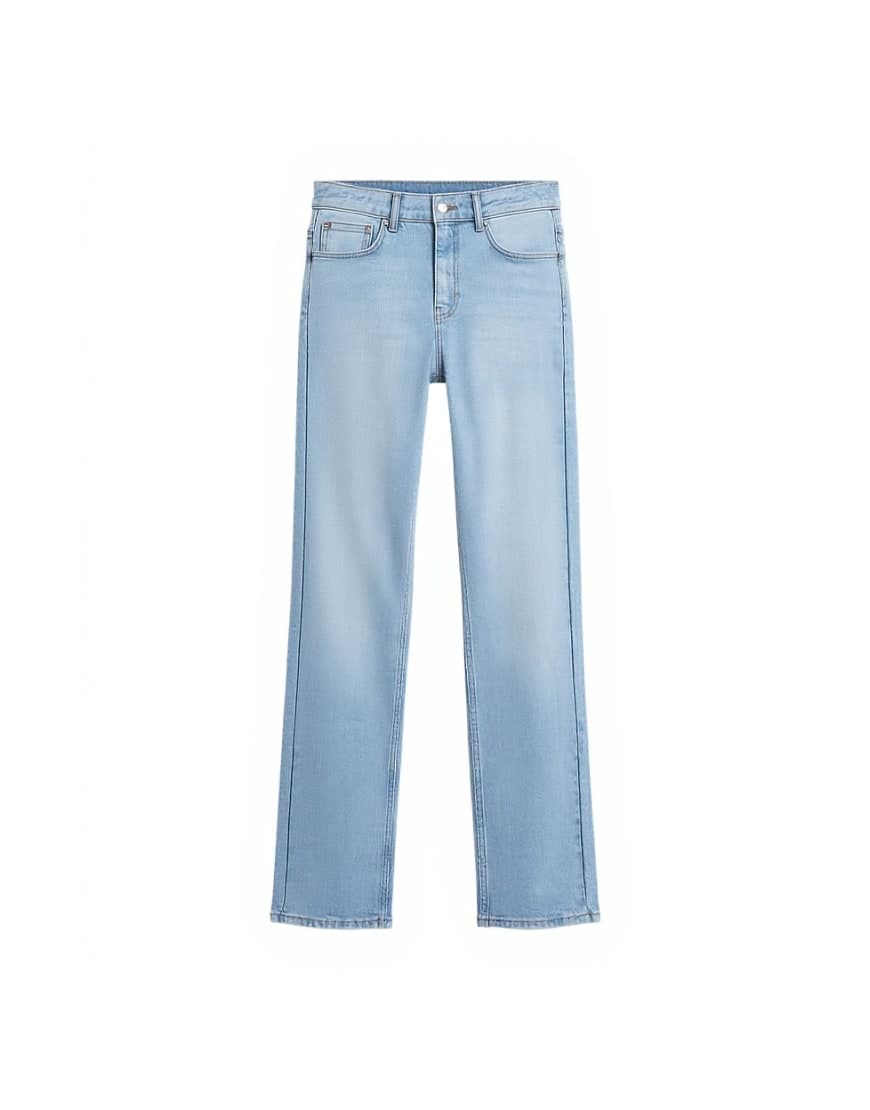 Topshop Orson mid rise comfort straight jean in light bleach