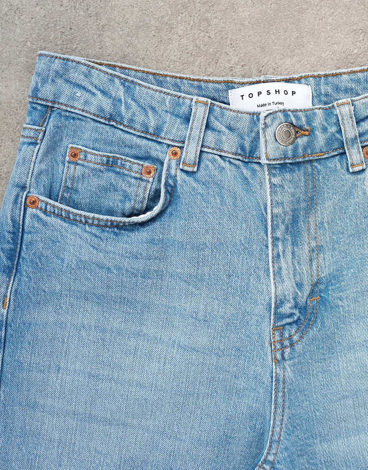 Topshop mid rise comfort straight jean in light bleach