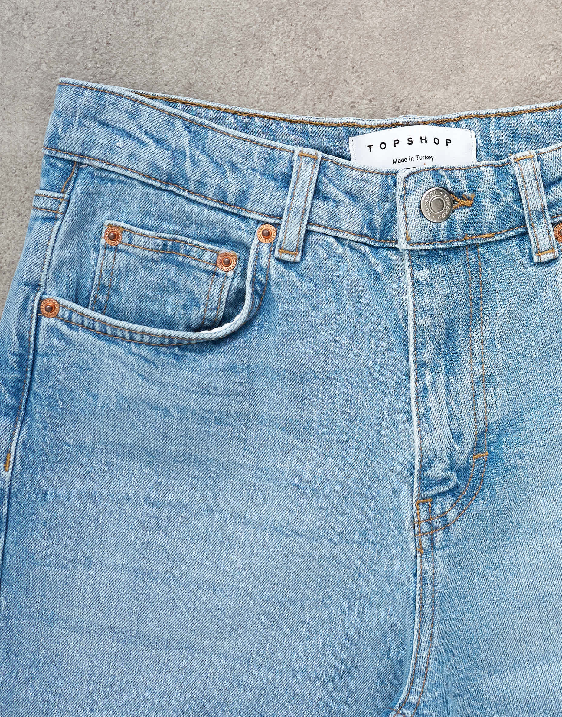 Topshop Orson mid rise comfort straight jean in light bleach