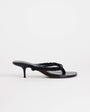 Topshop Nolan beaded toe thong mid heel sandal in black