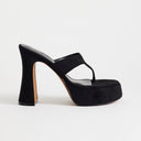 Topshop Nima platform heeled toe thong sandal in black