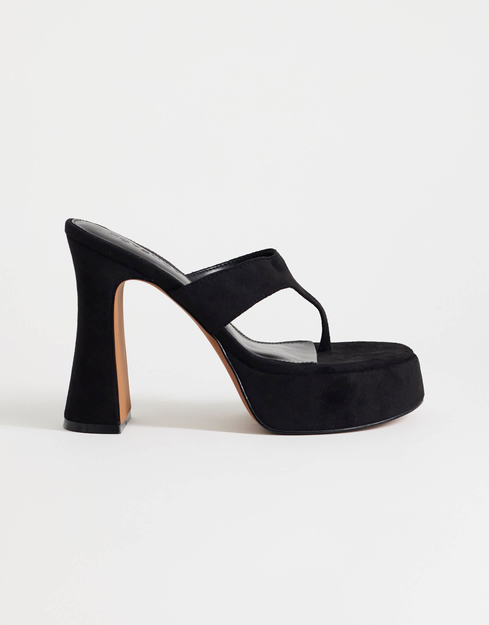 Topshop Nima sandales à plateforme à talon et entre-doigt noires