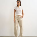 Topshop Barrel mid rise jean in oat