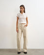 Topshop Barrel mid rise jean in oat